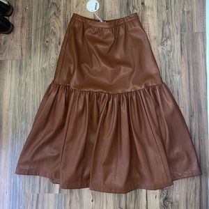STAUD vegan leather maxi skirt.